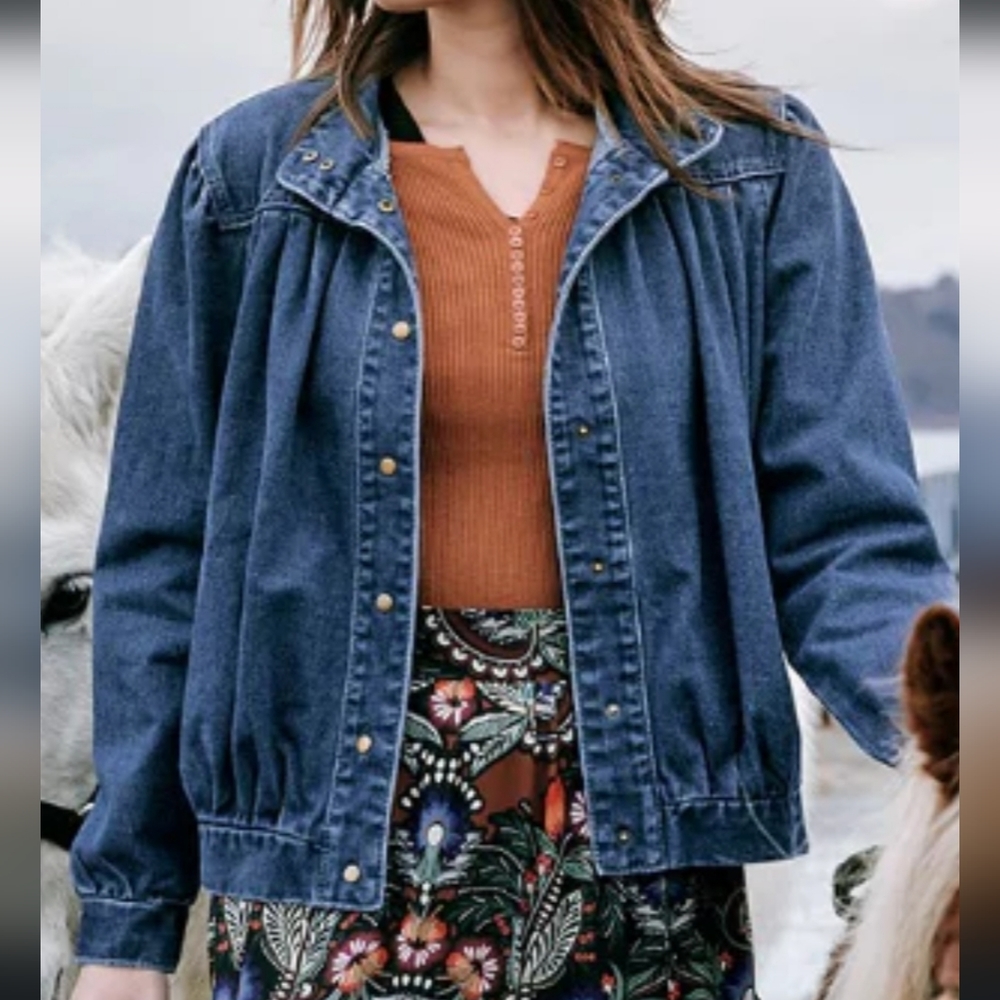 Molly Bracken Dark Blue Denim Jean Jacket S